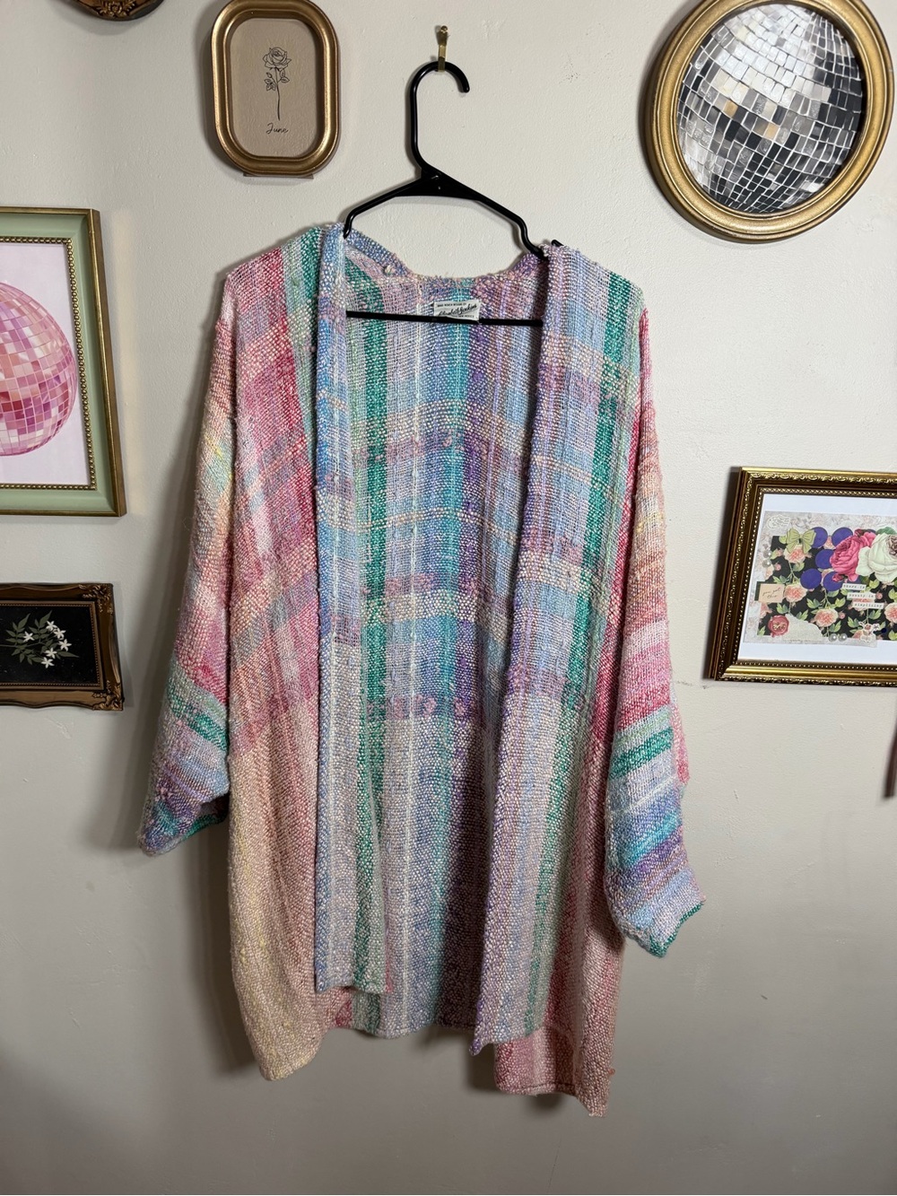 Pastel Multicolor Open-Front Women's Cardigan Sweater